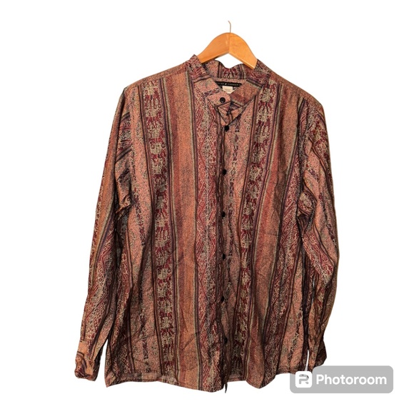 Peruvian Connection Pima Cotton Mens Shirt L - Picture 1 of 2